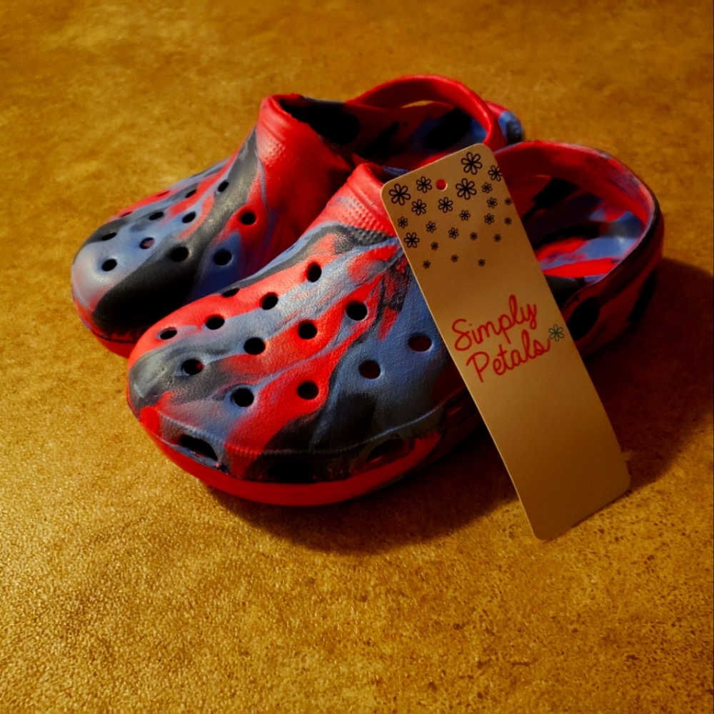 Simply Petals Red and Blue Clogs